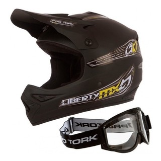 Capacete Motocross Adulto Protork Liberty Mx Pro Trilha Off Road Óculos 788