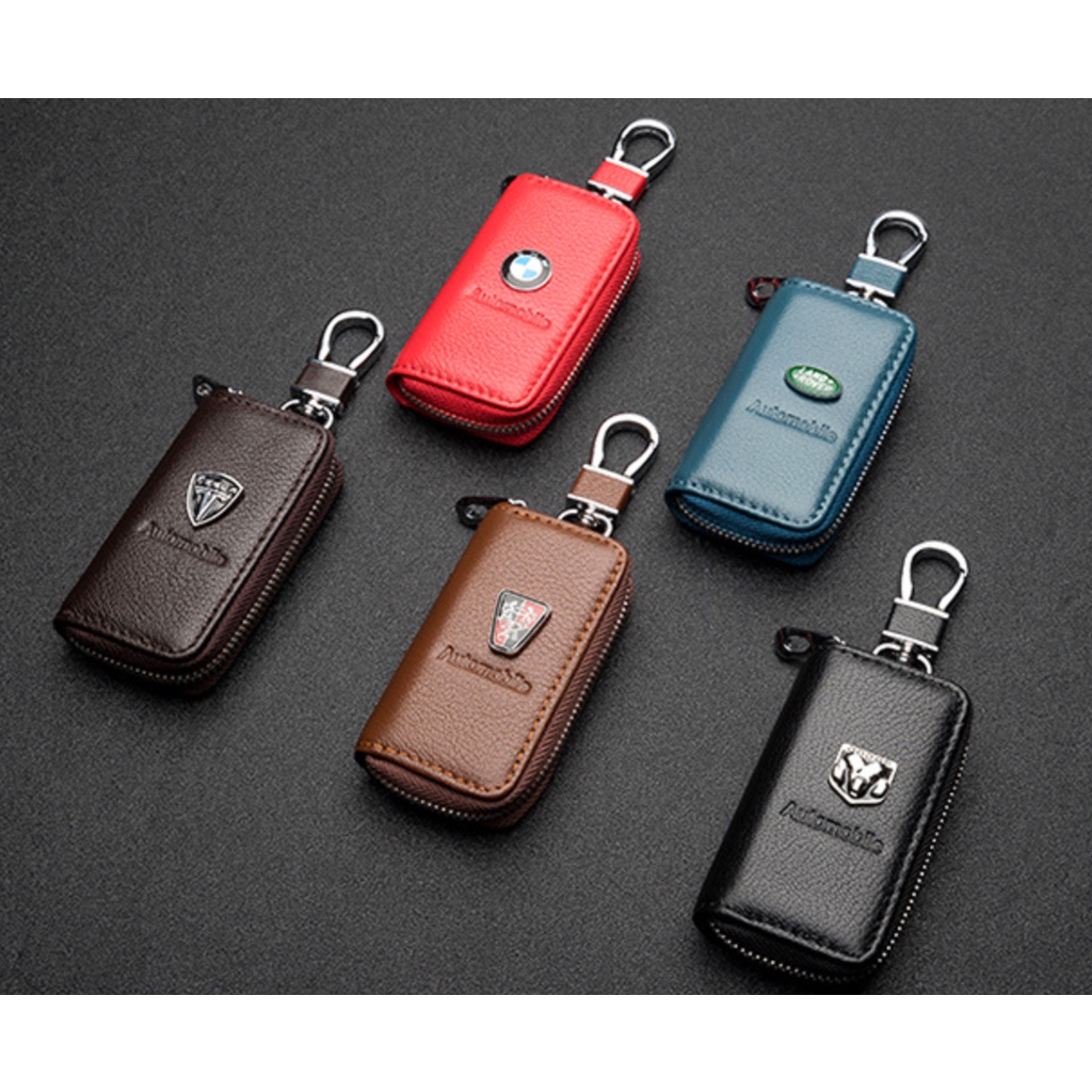 Estojo de Couro Genuíno para Chave de Carro / Capa de Chave de Carro Chevrolet/Toyota/Honda/Hyundai/Ford