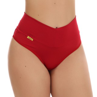 Kit 5 Calcinha Cós Alto Modeladora Tanga Fio Dental Fio Duplo Cintura Alta Lingerie Feminina Cinta Confortável