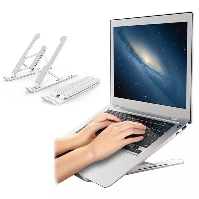 Suporte Dobrável Ajustável Apoio Para Notebook Tablet Portátil Ergonômico Slim