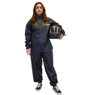 Capa De Chuva Feminina Motoqueira Impermeável Forrada Resistente Com Elástico E Refletivo Conjunto Feminino Tamanho P