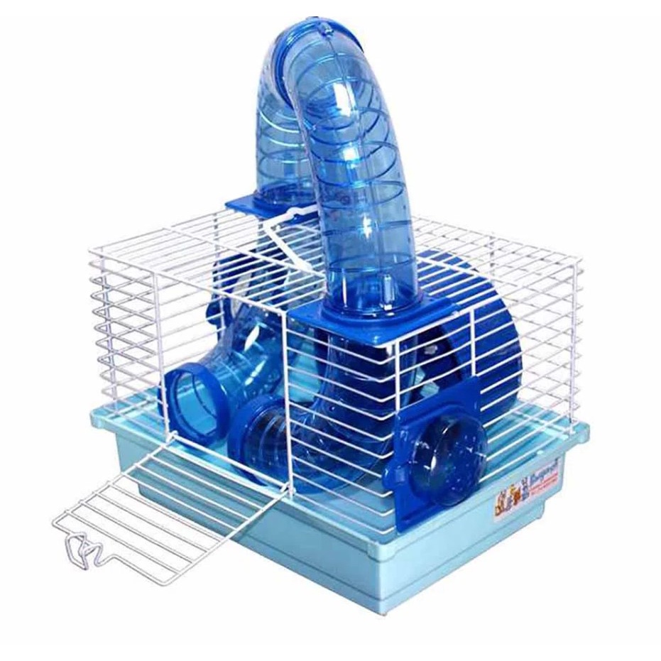 Mini Gaiola Bragança Tubos Divertidos para Hamster Cor Azul