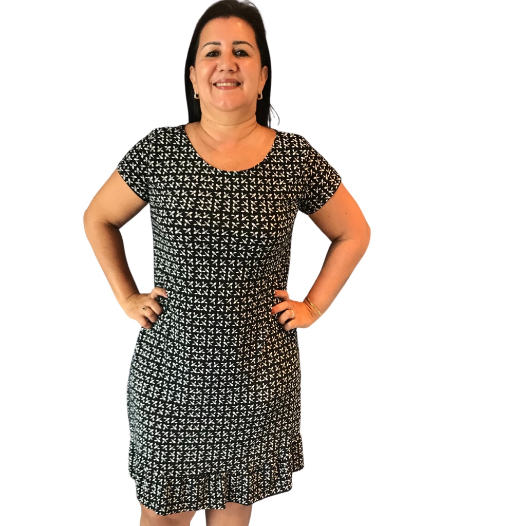 Vestido Plus Size Soltinho Multiuso Estampado Barato