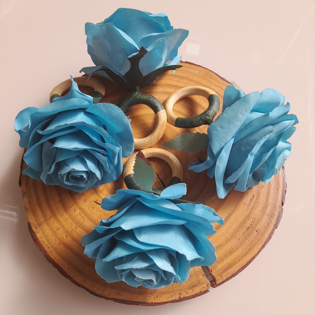 Porta Guardanapo Rosa Cor De Rosa Floral Azul Tiffany Flor Mesa Posta 
