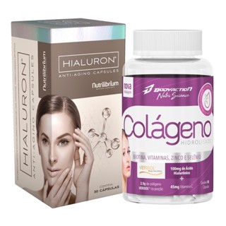 Colágeno Hidrolisado Verisol 90 Caps + Ácido Hialurônico Hialuron Bodyaction