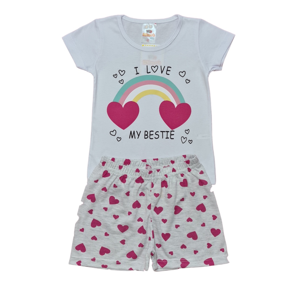 Pijama Feminino Infantil de verão100% algodão, Tam 1 ao 8 anos. em Oferta na Shopee