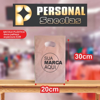 100 sacolas 20x30 vazada hd 08  fosca  IMPRESSÃO EM 1 COR E 1 LADO em Oferta na Shopee
