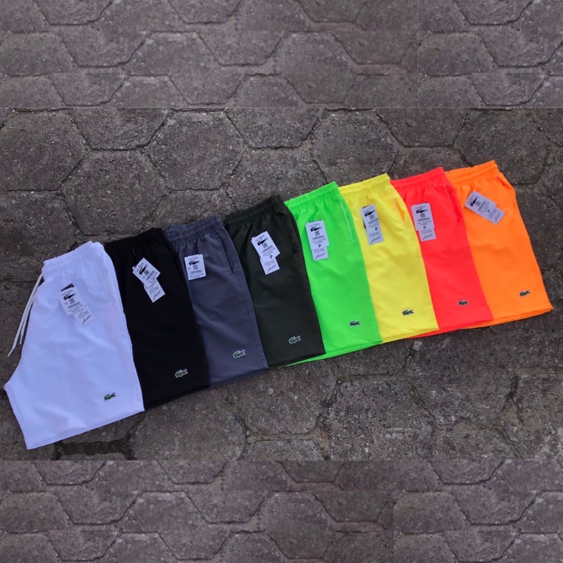 Short Bermuda Masculina De Praia Lacoste Neon Mauricinho Com Elastano Lacoste