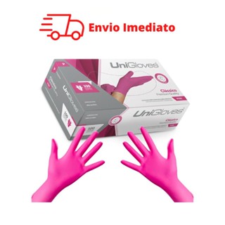 Luva Latex procedimento Unigloves Pink c/pó 100 unidades - Envio Rapido