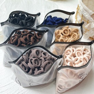 20/50pçs/Conjunto Mulheres Faixas De Cabelo Básicas Cores Sólidas Simples Faixa Elástico Laços Meninas Acessórios Porta Rabo De Pônei