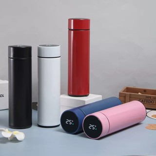 Garrafa Térmica Em Aço Inox Com Termômetro Digital 500ml Led