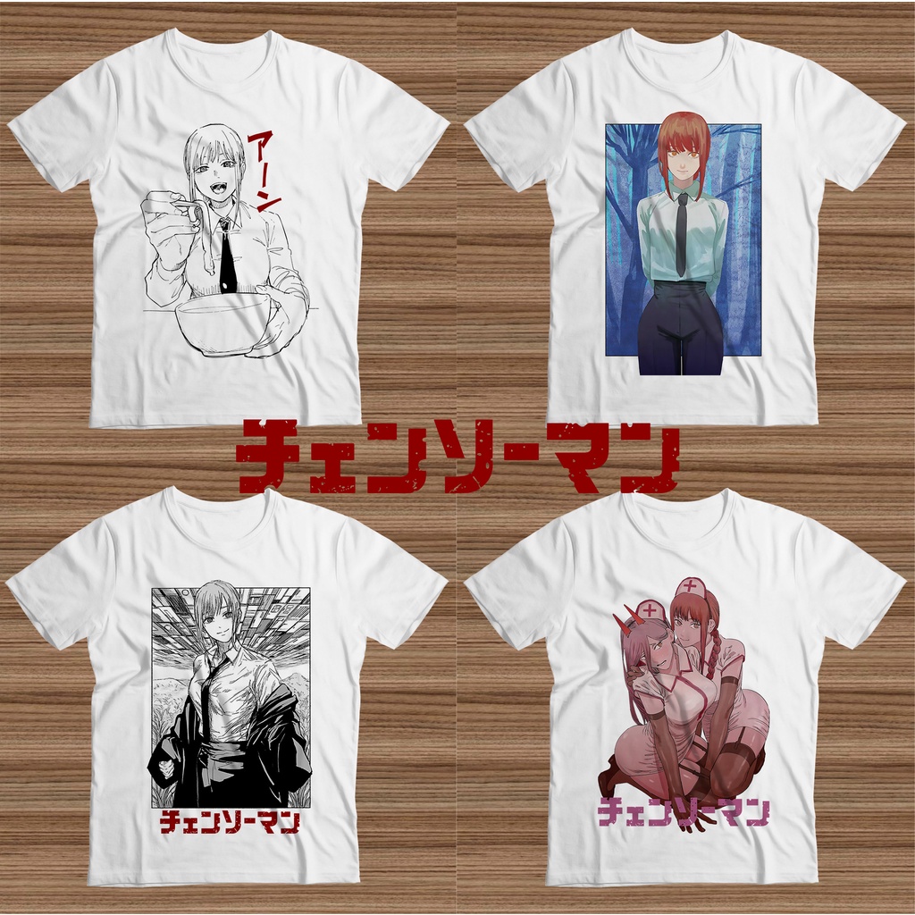 Camiseta Branca Chainsaw Man Makima Mangá Unissex - Escorrega o Preço