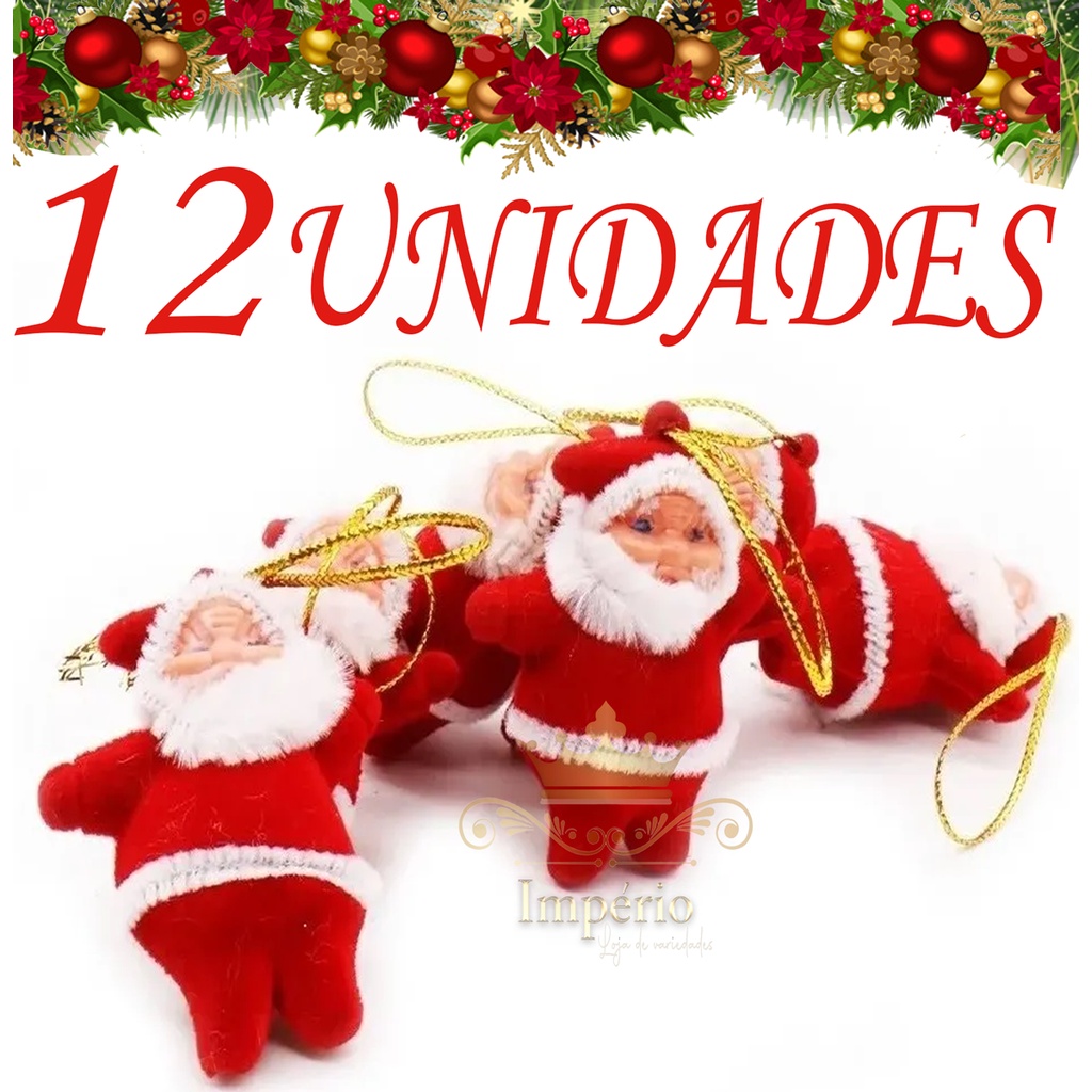 Kit Mini Papai Noel Pendente De Árvore Enfeite Natal Boneco Noel 5 Cm 12  Peças - Escorrega o Preço