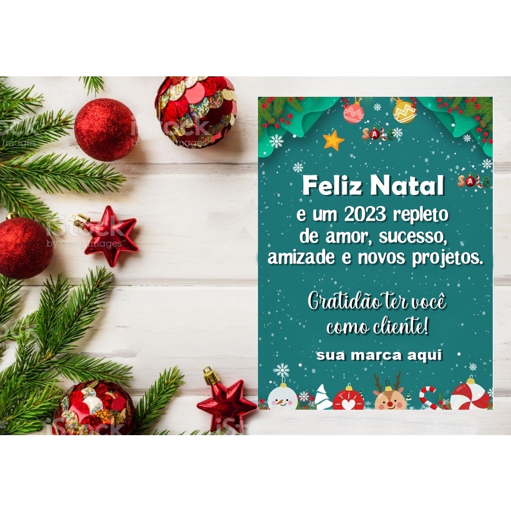 Cartão de Natal personalizado 40 unidades, Cartão natal para cliente, cartão  natalino | Shopee Brasil