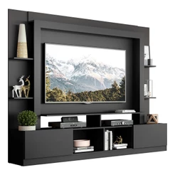 Estante Rack com Painel e Suporte TV 65" Moscou Multimóveis Preto