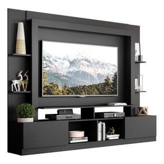 Estante Rack com Painel e Suporte TV 65" Moscou Multimóveis Preto em Oferta na Shopee