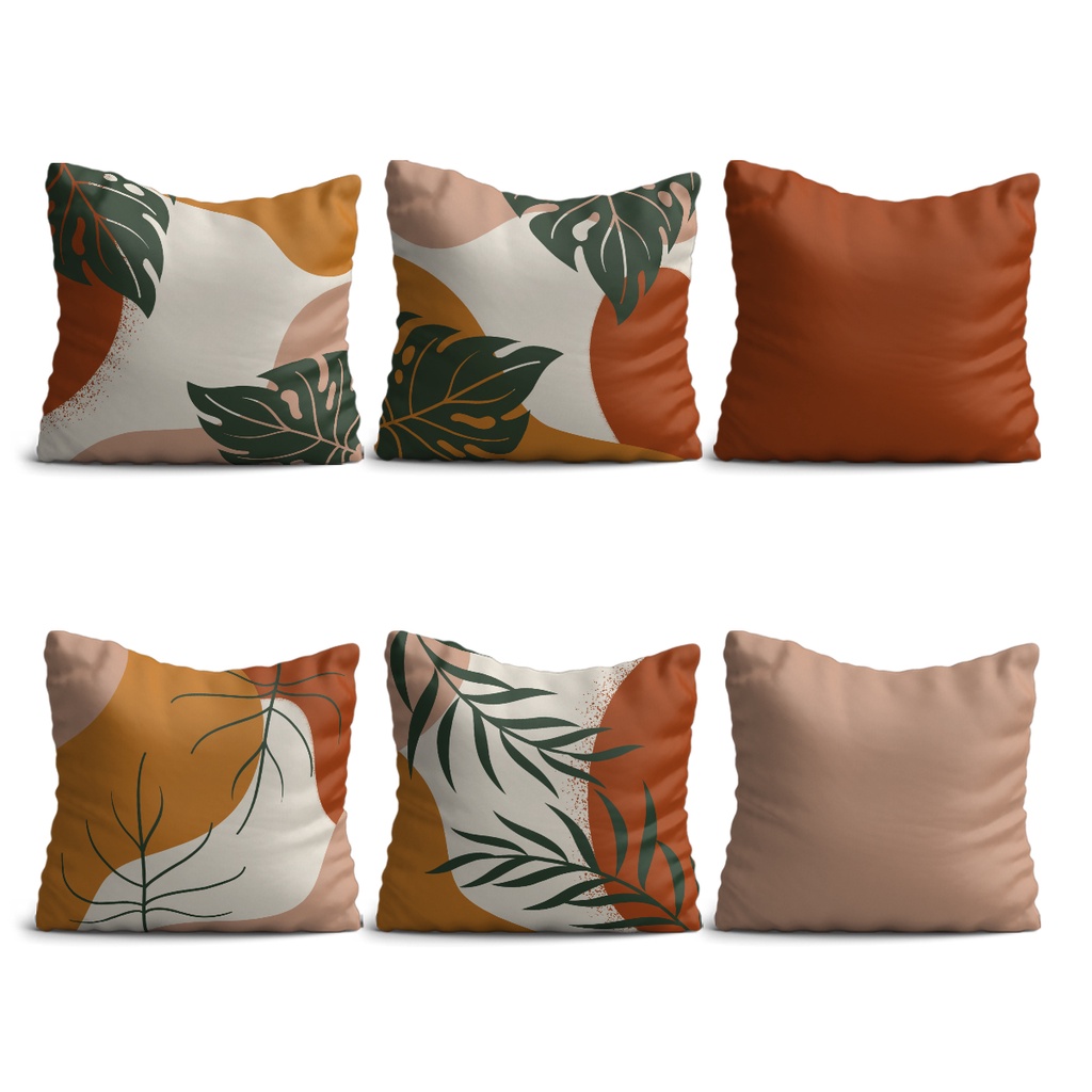 Kit 6 Capas de Almofadas Yuzo 45x45cm Folhas