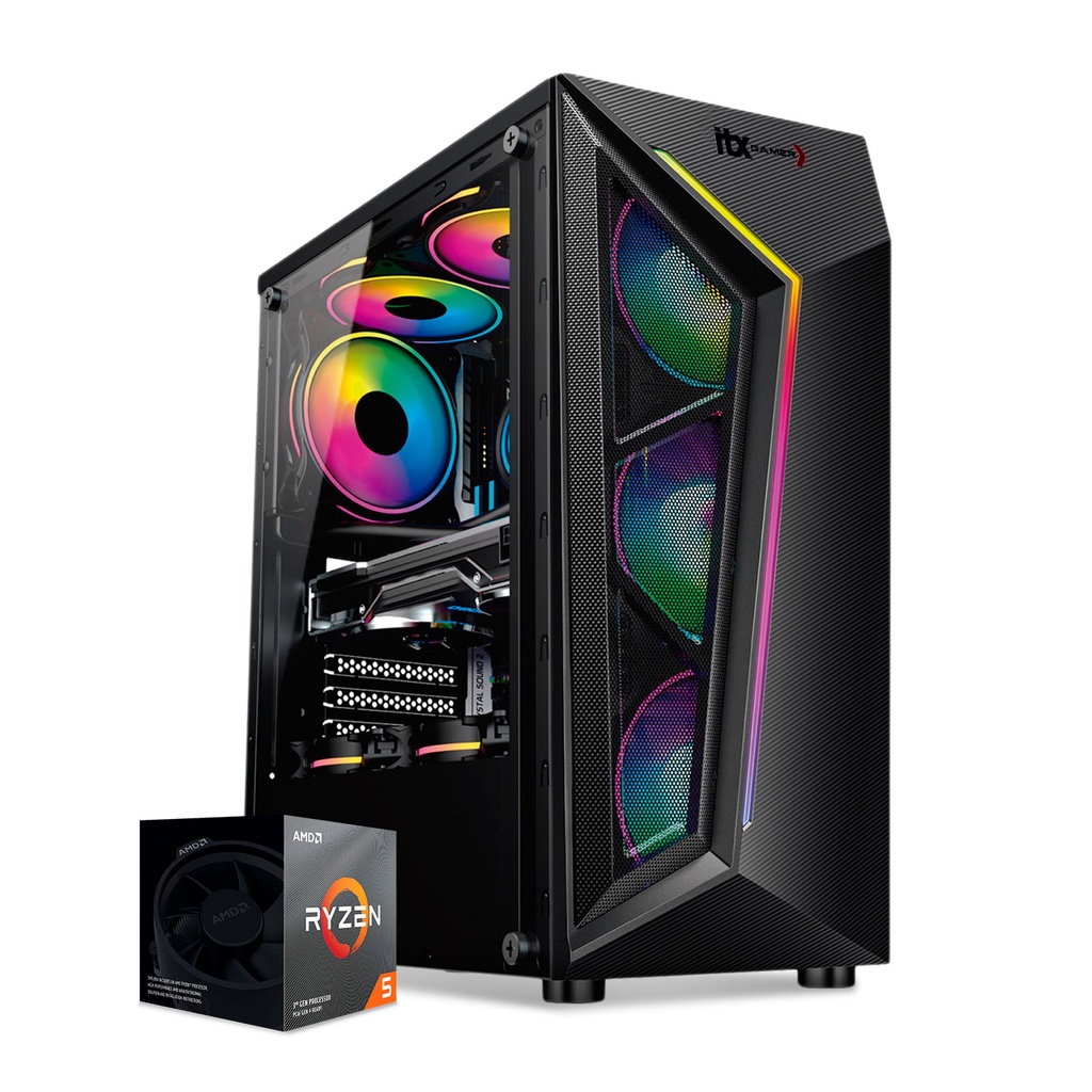 PC Gamer Arena Powered By Asus, Ryzen 5 5600G, Radeon™ Graphics Vega 7, 16GB Ram, SSD M.2 256GB , Gabinete RGB