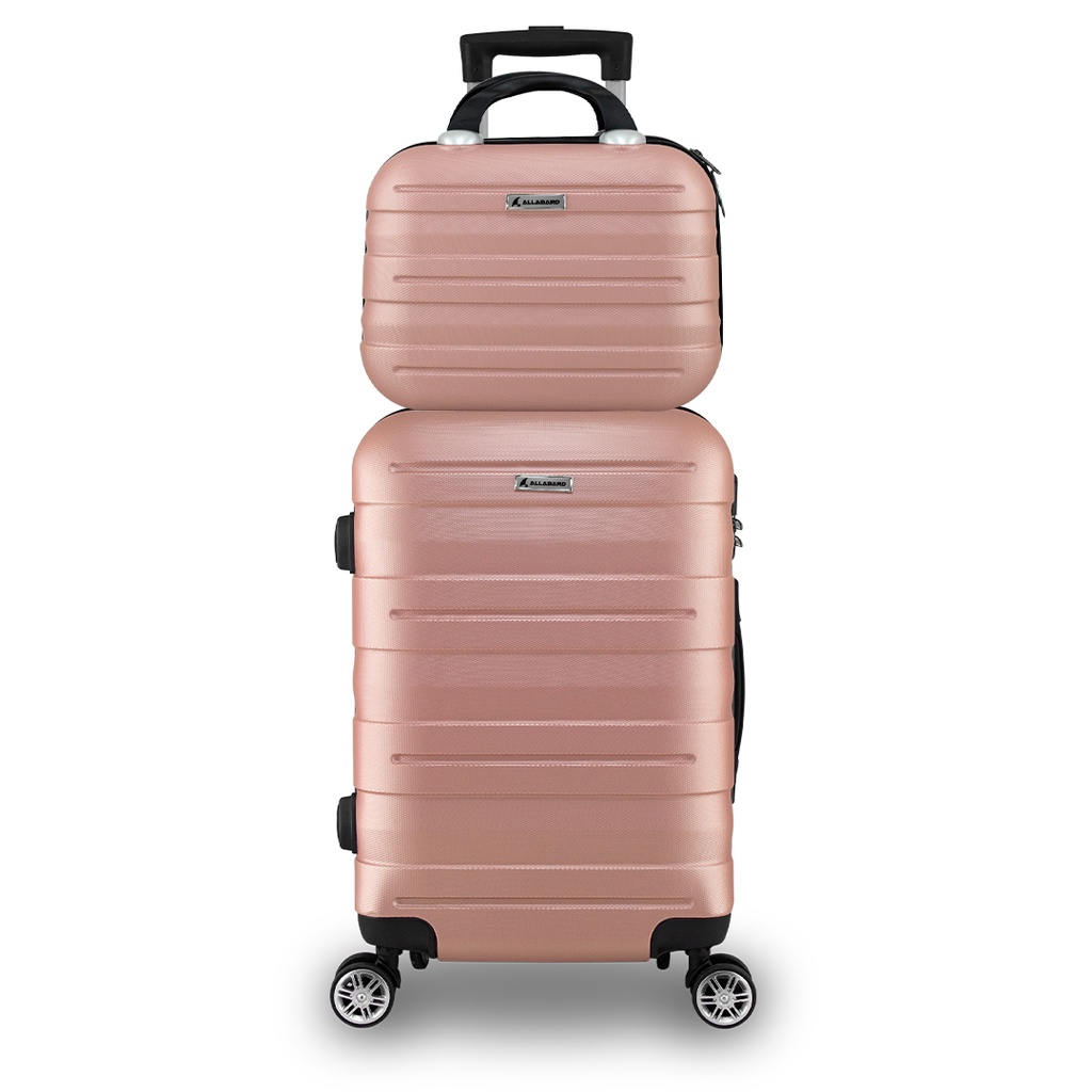 Kit Mala de Bordo 10kg com Frasqueira Mala ABS Rígido Rodinhas 360 Bagagem de Mão Avião