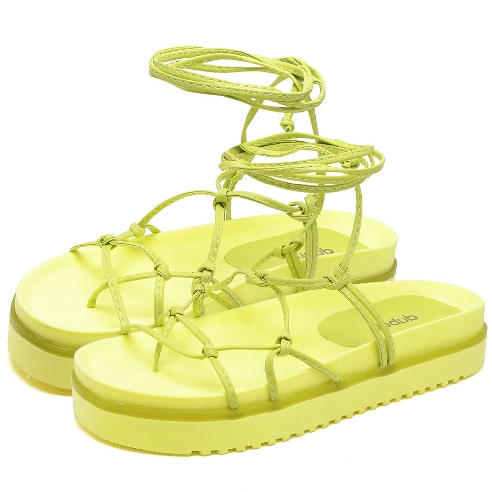 Sandalia Papete Dubuy Feminina Flatform de Amarrar Amarelo Khalifa 2041FG em Oferta na Shopee