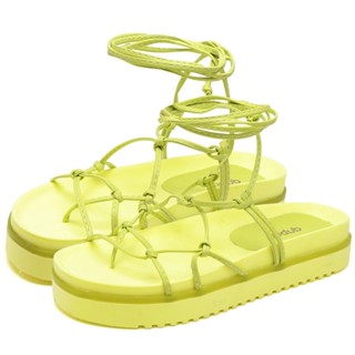 Sandália Papete Dubuy Feminina Flatform de Amarrar Amarelo Khalifa 2041FG