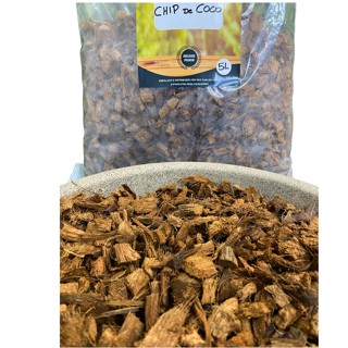 Chip de Coco 5L - Substrato para Plantas - Natural/Orgânico - Orquídeas, Samambaias, Suculentas, Plantas em Geral.