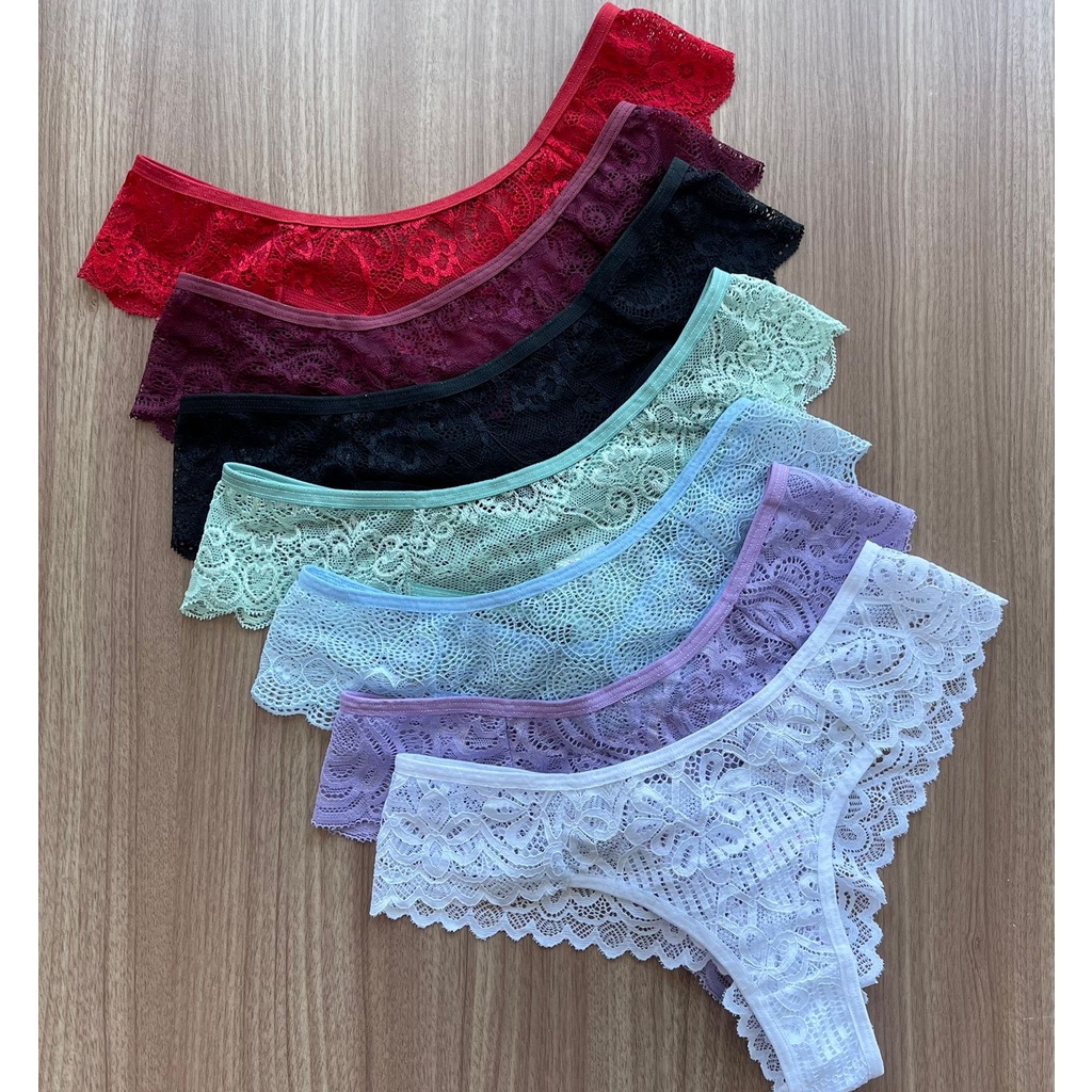 Kit Conjunto Lingerie Moda Íntima Renda Feminina Calcinha e Sutiã