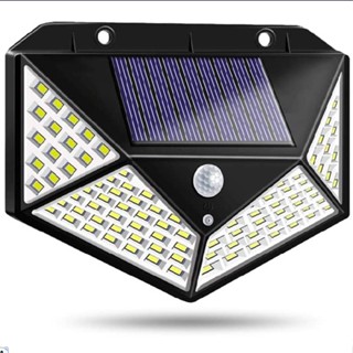 Kit 6 Luminária Solar 100 Leds Com Sensor Para Jardim Externa Prova D