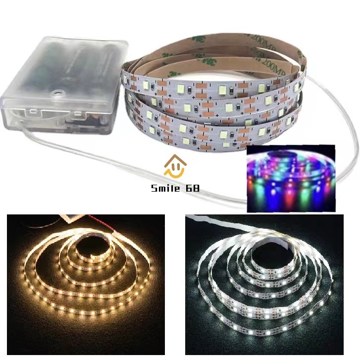 Fita De Led 2 Metros 120 LEDs A Pilha cordão autocolante Para Decorar ...