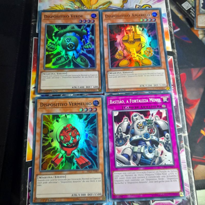 Conjunto De Dispositivos Vermelho Foil + Amarelo Foil + Verde Foil + Bastião - Original Yu-gi-oh / Yugioh