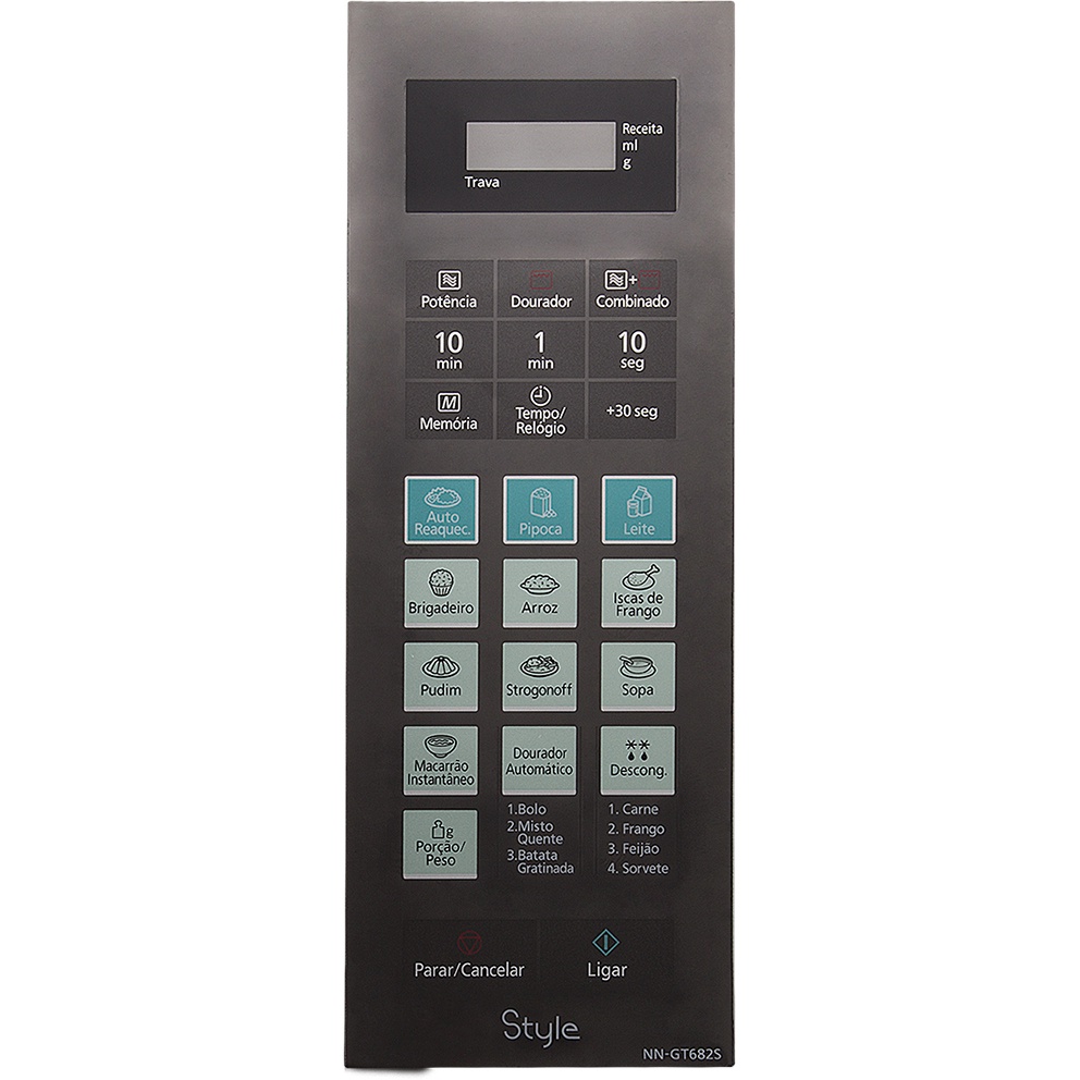 Teclado Membrana para Forno PANASONIC NN-GT682 SRU - Espelhada