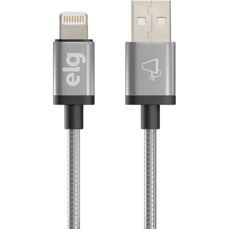 Cabo Lightning USB Elg INX810GY Inox Blindado (1 Metro) Cinza Shopee