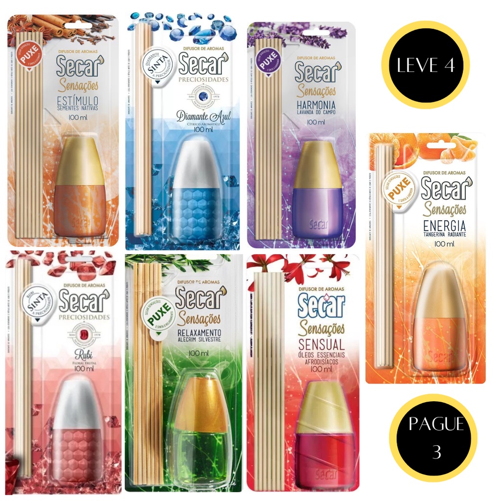 Difusor de Aromas Secar 100ml - Leve 4 Pague 3 | Shopee Brasil