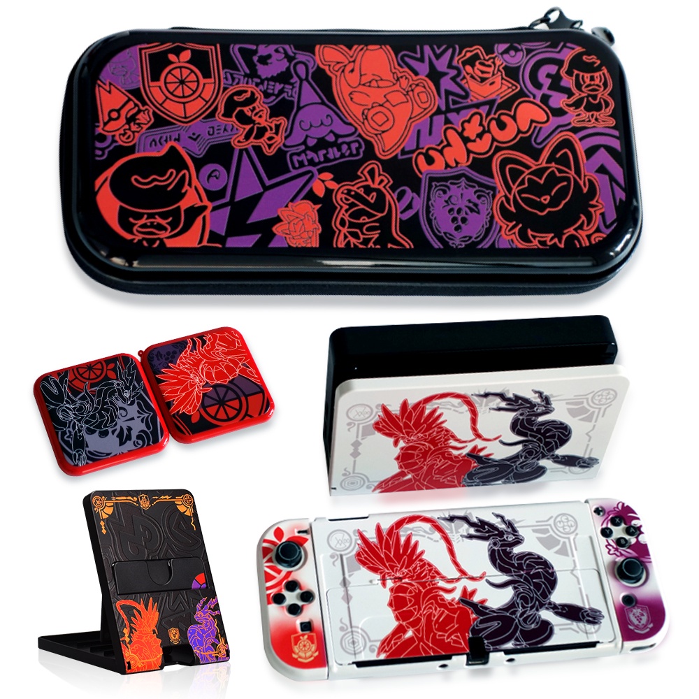 Acessórios Para Jogo Pokemon Scarlet E Violeta Nintendo Switch & Oled/Lite Capa Protetora , Suporte , Bolsa De Armazenamento , Estojo De Cartão