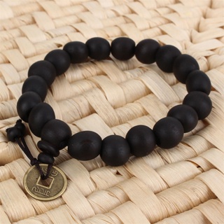 Unisex Black Wood Buda Beads Budista Tibete Rosário Mala Oração Pulseira Punk Jewelry em Oferta na Shopee