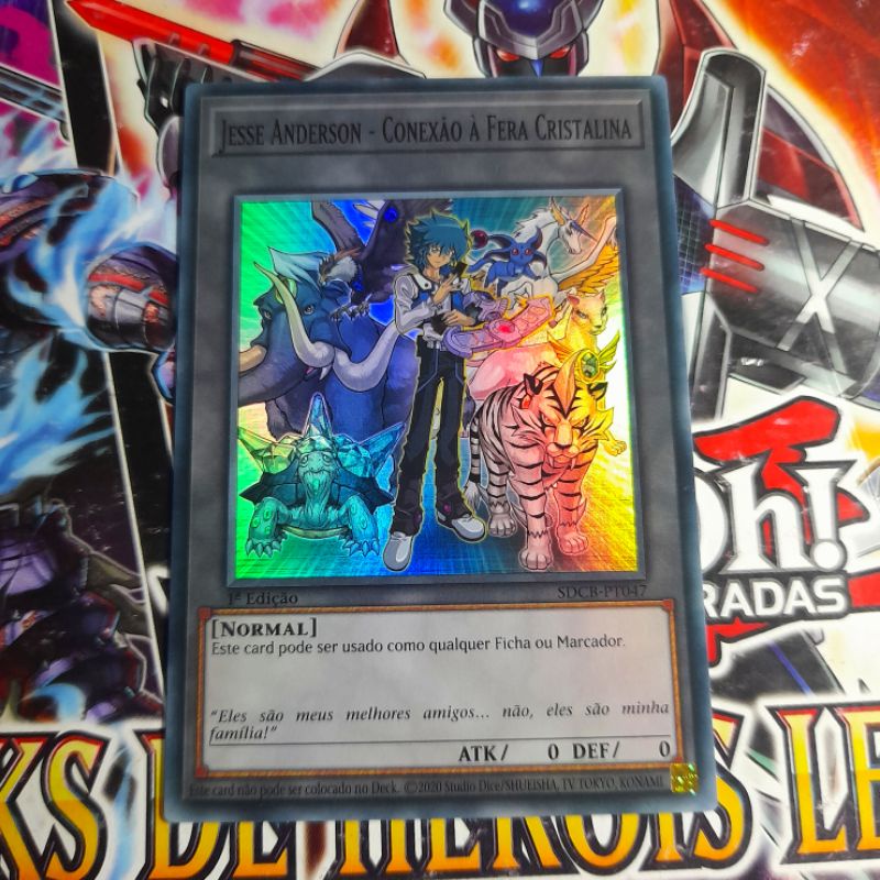 Ficha Jesse Anderson - Conexão Á Fera Cristalina - Super Raro Foil - Original - Yu-gi-oh / Yugioh