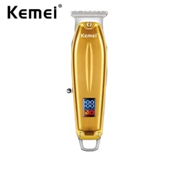 Aparador De Cabelo Kemei Profissional Mini Máquina De Corte Elétrica Recarregável Homens Sem Fio De Metal Acabamento