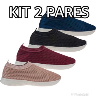 kit 2 pares - TELA - mesma numeração -Tenis meia tela feminino unisex
