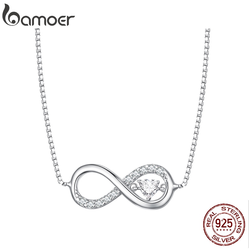 Bamoer Infinito Pingente De Amor Colar Ajustável Joalheria Da Moda Para Presentes Femininos em Oferta na Shopee