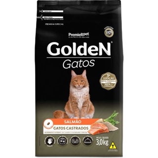 Ração Golden Para Gatos Adultos Castrados Sabor Salmão 3Kg em Oferta na Shopee