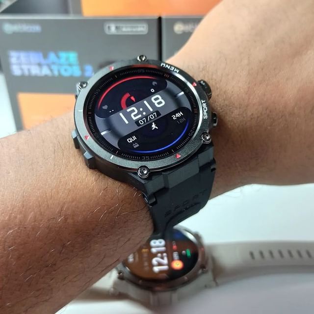 Relógio Smartwatch ZEBLAZE stratos 2 GPS, tela AMOLED