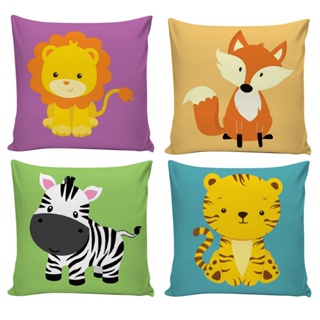 Kit 4 Capas de Almofadas Decorativas Safari DY-1604 Decoração Yasmim 45x45 com Zíper em Oferta na Shopee