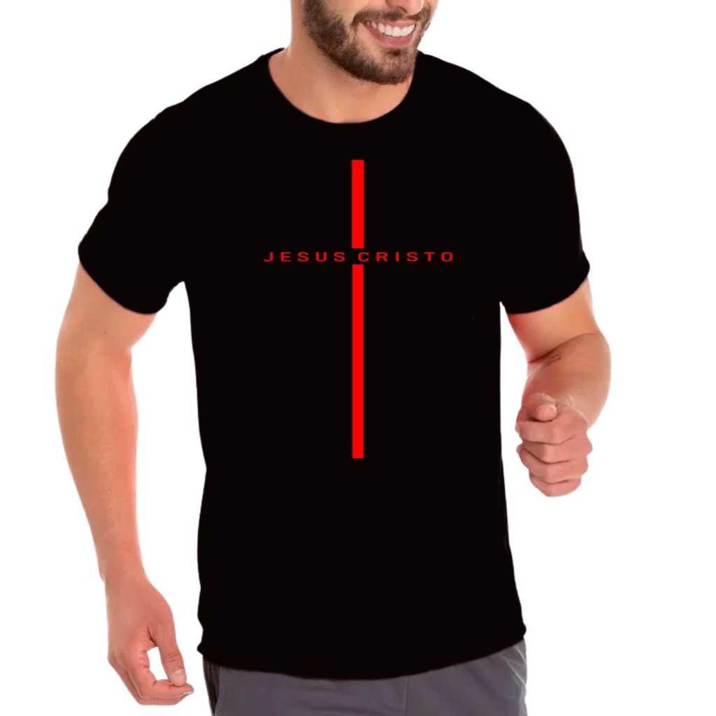 Camisa, Camiseta Jesus Cruz Logo Religiosa Evangélica 100% Algodão