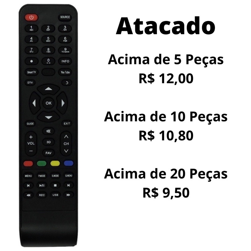 Controle Remoto para TV LED Philco Smart - 8009 TV PH32B51DSGW / TV PH39N91DSGW / TV PH43N91DSGW / PH32B51DS9WPH20M91D / PH20N91D / PH24D21D / PH24E30D / PH24E30DB / PH24E30DR / PH24N91D / PH28N91D / PH28N91DSGW / PH28N91DSGWA / PH32B28DSG / PH32B28DSGW