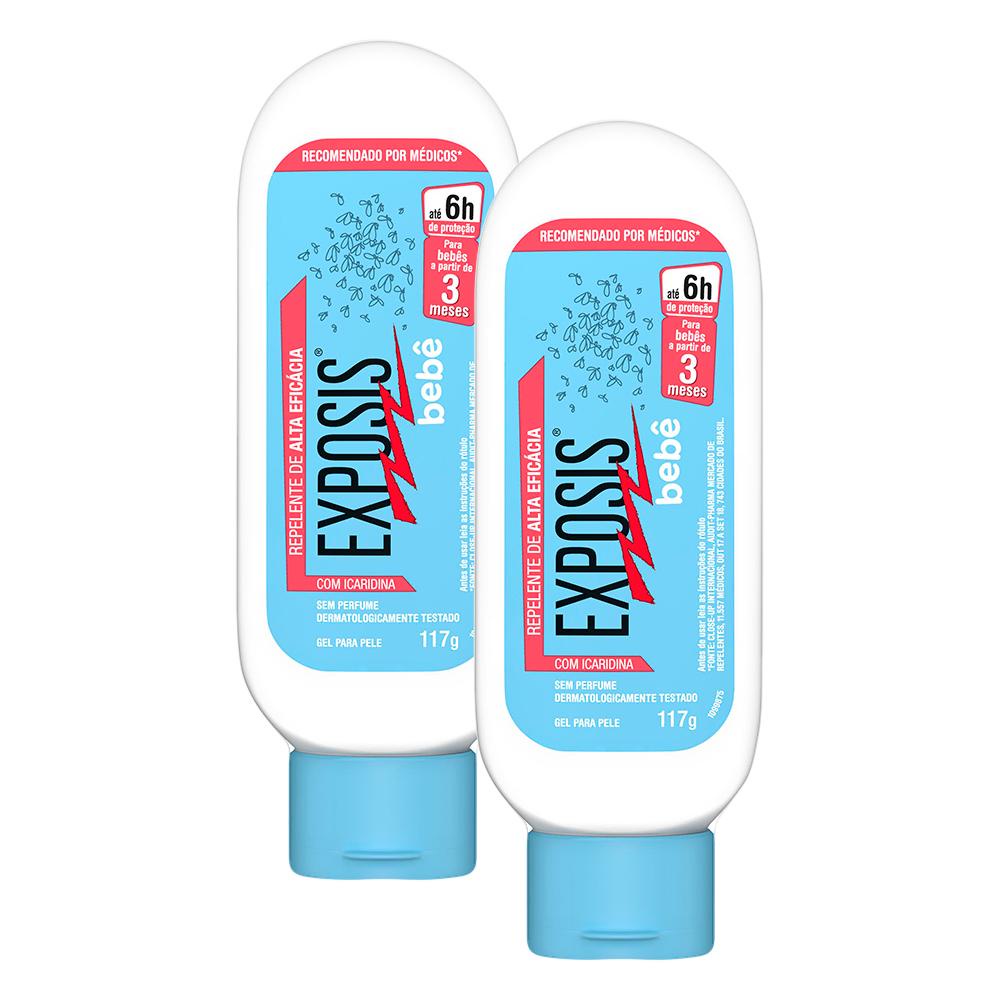 Kit 2 Repelente Exposis Bebê Gel sem Perfume com Icaridina 117g em Oferta na Shopee