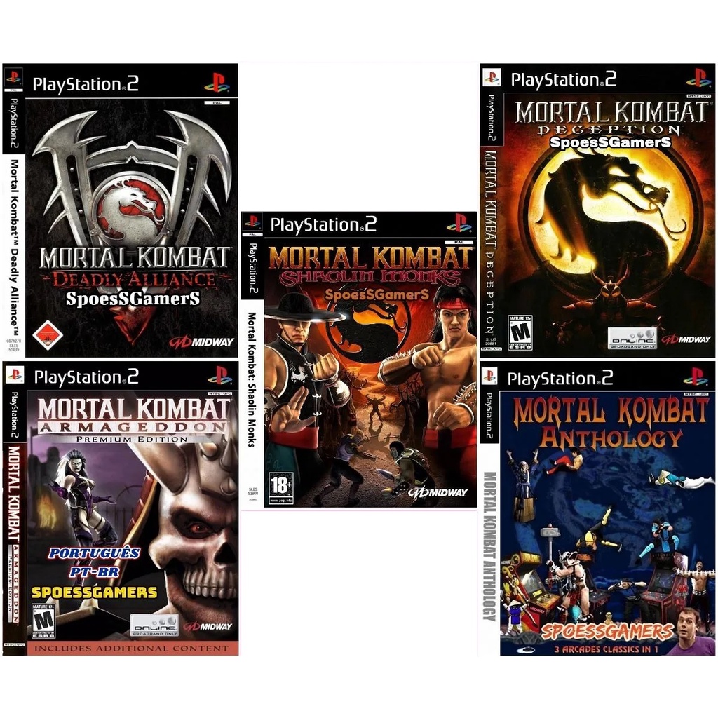 Ps2 5 JOGOS  MORTAL KOMBAT s Jogos PS2 PLAY 2