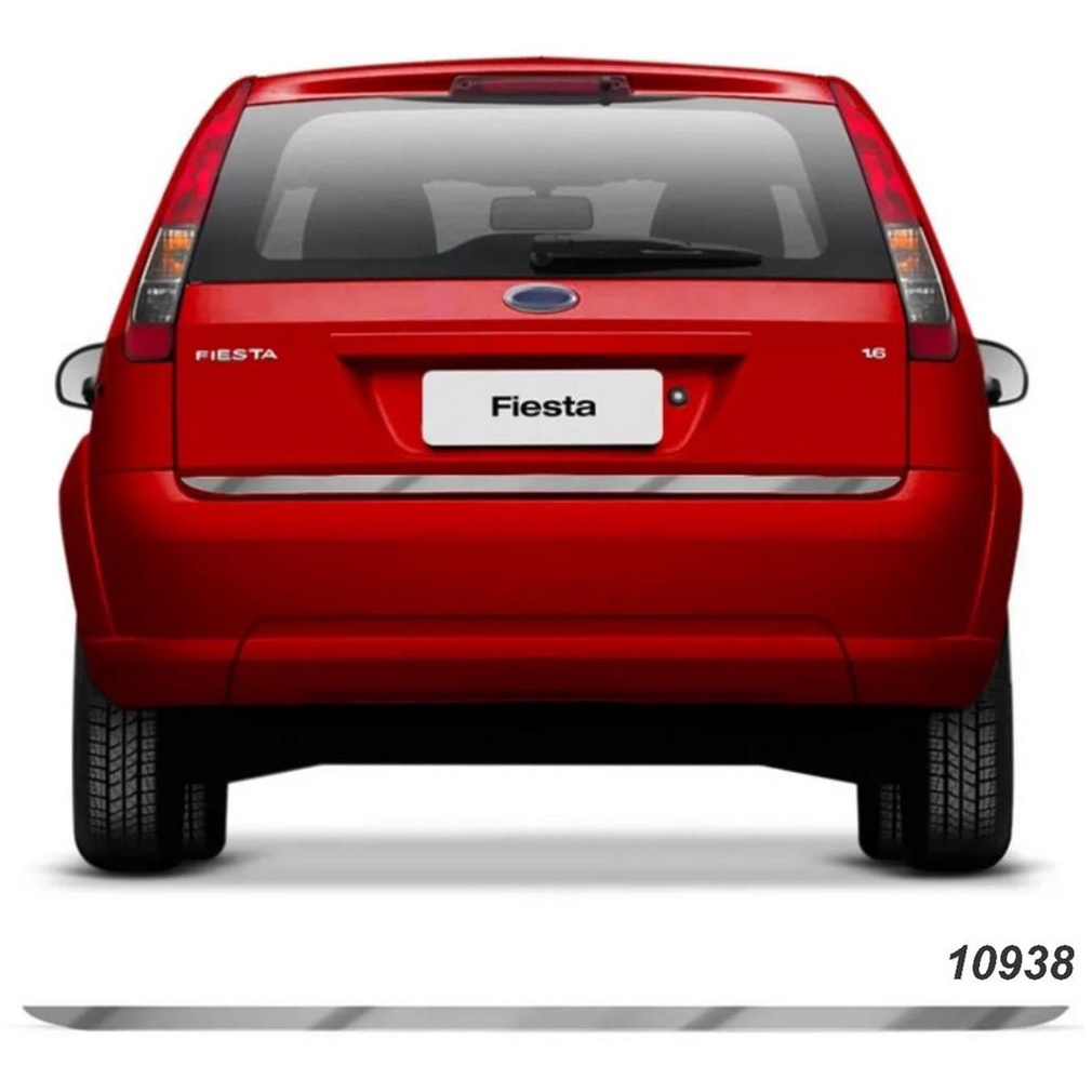 Friso Traseiro Cromado Resinado Porta-Malas Para Ford Fiesta Hatch 2000 A 2009 em Oferta na Shopee