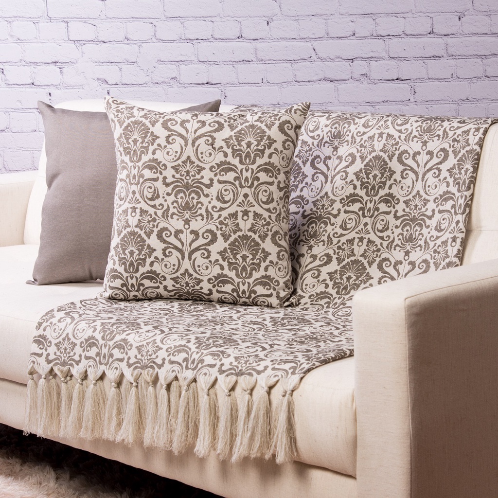 Kit Manta Para Sofá Poltrona 1,40x1,80 Arandela e 2 Capas Para Almofadas Decoração Sala