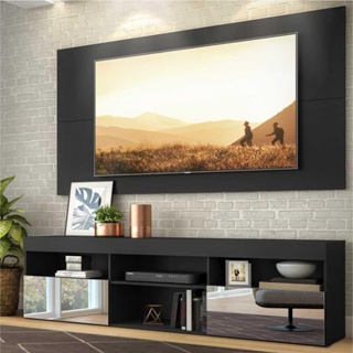 Rack com Painel P/TV até 65" e Espelho Flórida Multimóveis Preto em Oferta na Shopee