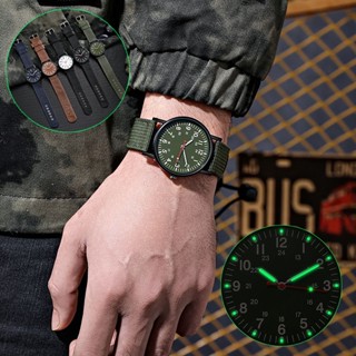 Relógio Luminoso De Nylon Militar Masculino Relógios De Pulso Exército Quartzo Esportivos Resistentes Ao Choque De